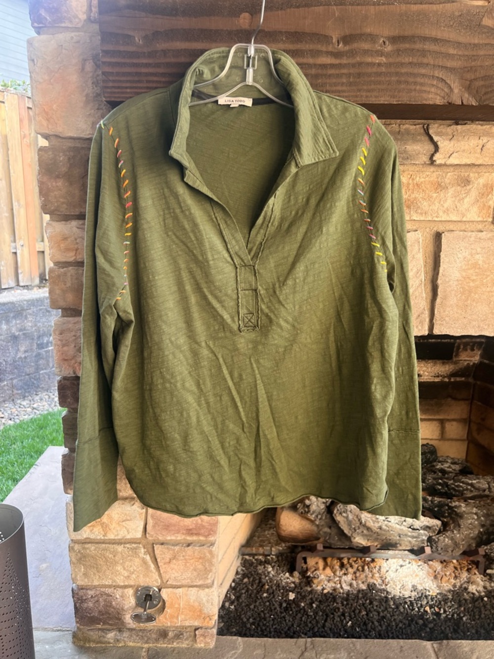 Lisa Todd Olive Green Top XL